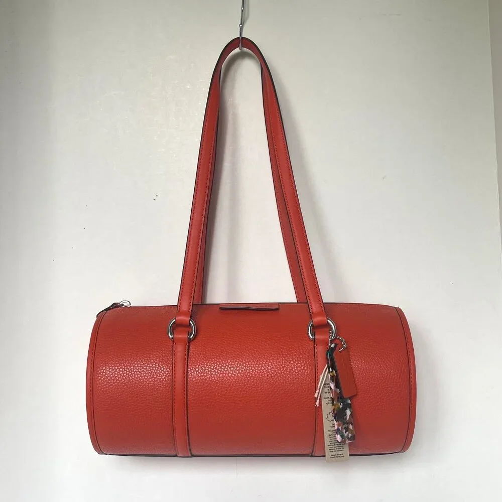 Coach Barrel Shoulder Bag Coachtopia Leather CT382 Medium Top Zip Sun Orange - Picture 10 of 10